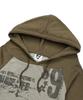 LMR Off-Shoulder Lettering Graphic Hoodie Long Sleeve T-Shirt Grey