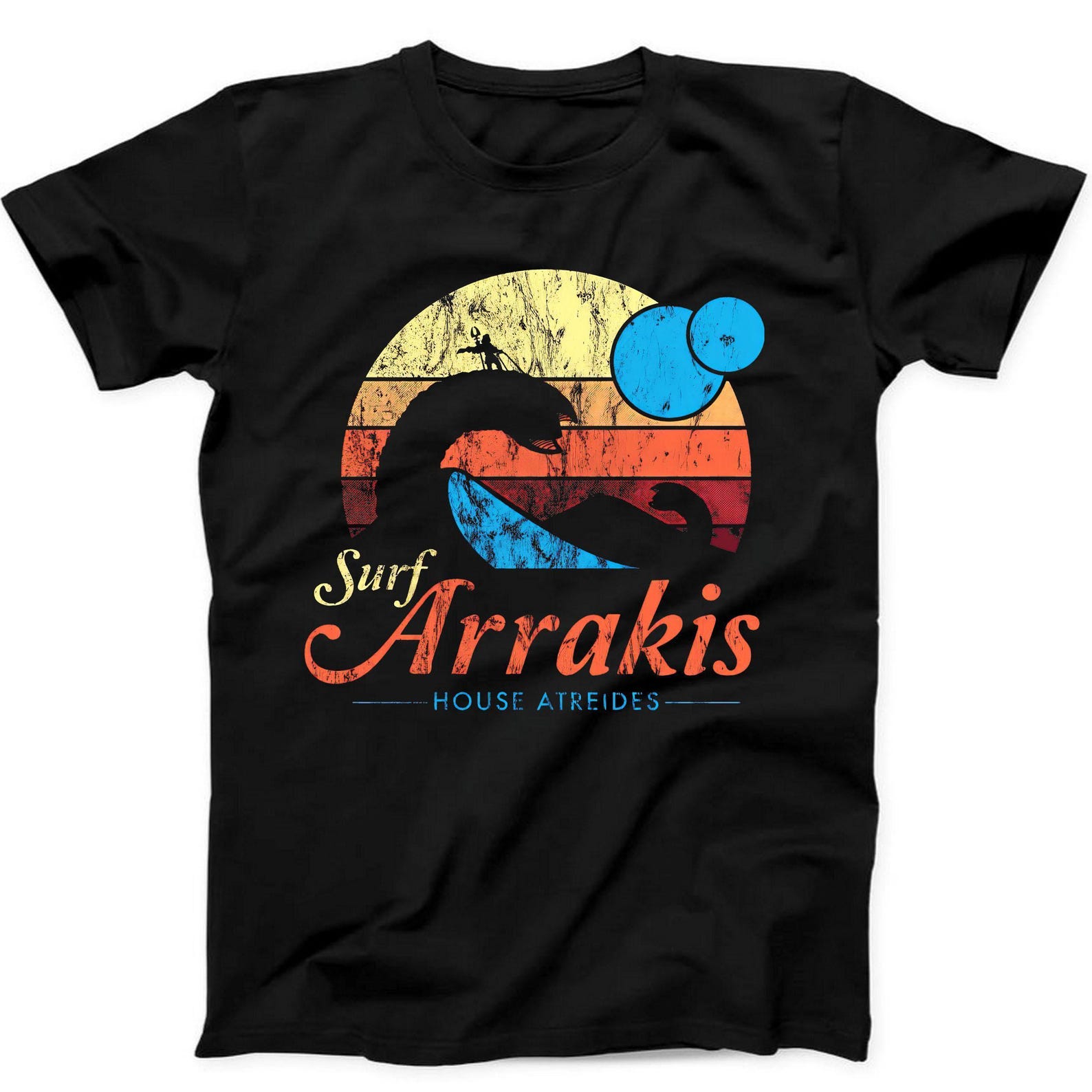 Dune Arrakis Rakis Surf Sci Fi Meme Funny Best Seller Gift Black T Shirt B28 XL