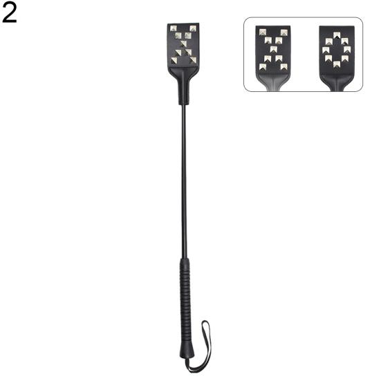 Long Handle Faux Leather Riding Crops BDSM Bondage Spanking Paddle Whips Sex Toy
