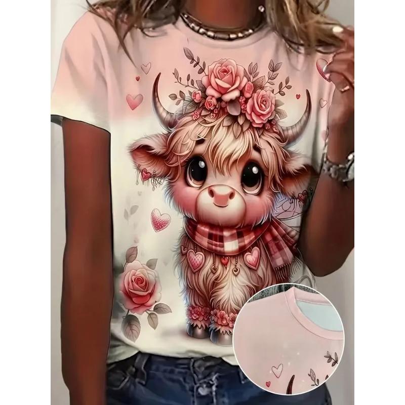 3D Printed Fashion Women's T-shirt Summer Breathable Casual Versatile