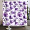 Purple Floral Shower Curtain Watercolor Flowers Leaves Bathroom Decor Bath Curtains Waterproof Polyester Fabric With 12 Hooks