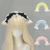 Weiche Kunstfell-Stirnbänder mit Schafsohren, Bequemes, dehnbares Haaraccessoire für Party, Cosplay, Gelb