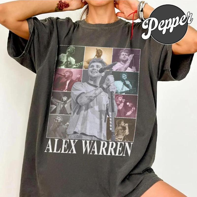 Alex Warren Maglietta Comfort Colors Orfano Little Trova Famiglia Tour 2026 T-shirt Unisex Maglietta Concerti Maglietta Vintage Amante della Musica