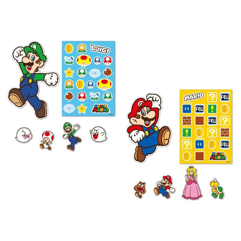 Nintendo Super Mario Dekor Klistremerke Mario NSL0133 Luigi NSL0134