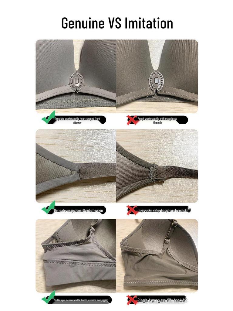 Zhangyou Women's Seamless Front-Buckle Sports Bra for Small Chests - Anti-Sagging, Gathered Design, Minimized Look for Larger Chests