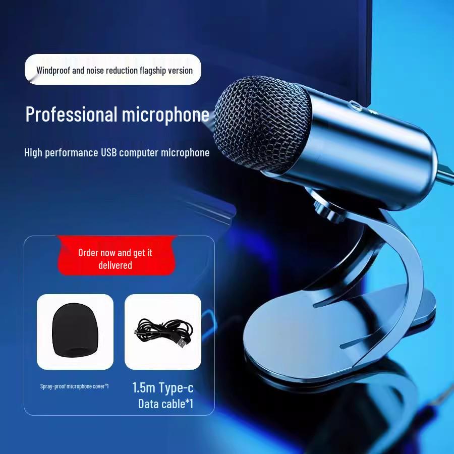RGB Noise-Reducing Mic for Gaming, Streaming, Conferences, and Online Classes - Blackout Desktop Microphone