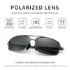 Men's Polarized Rectangular Sunglasses Color Change Aluminum-Magnesium Alloy Frame UV400 Protection Spring Hinge Sunglasses
