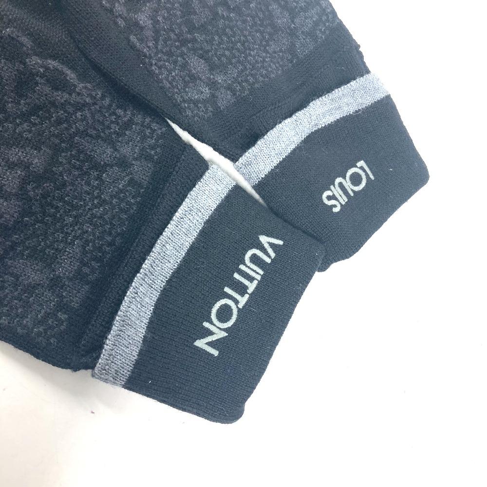 Louis Vuitton M73470 Gon Mai Monogram Eclipse Gloves Wool Black/gray