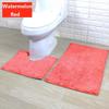 2 Piece Bath Mat Set Non Slip Toilet Pedestal Soft Foam  Shaggy Rug Chenille