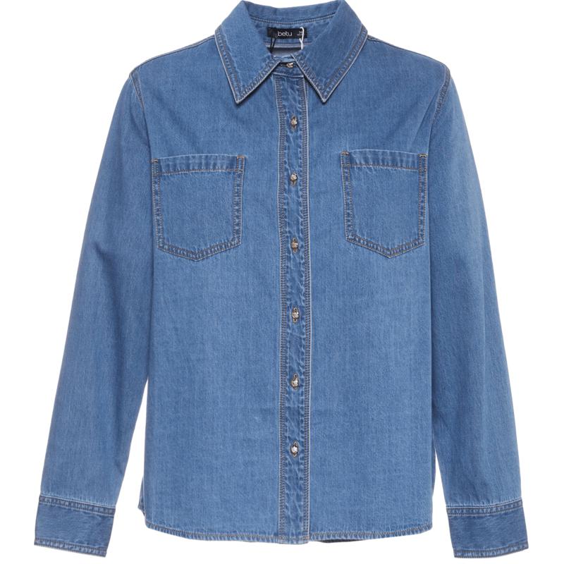 

Betu Women s Stylish Denim Shirt with Pockets M