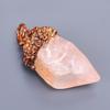 Fancy Natural Rose Quartz Rough Copper Best Sisters Gift Trendy Pendant Jewelry V-5