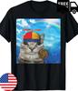 Happy Cat Dreamcore Funny Silly Kitten Brainrot Meme Round Neck T-Shirt