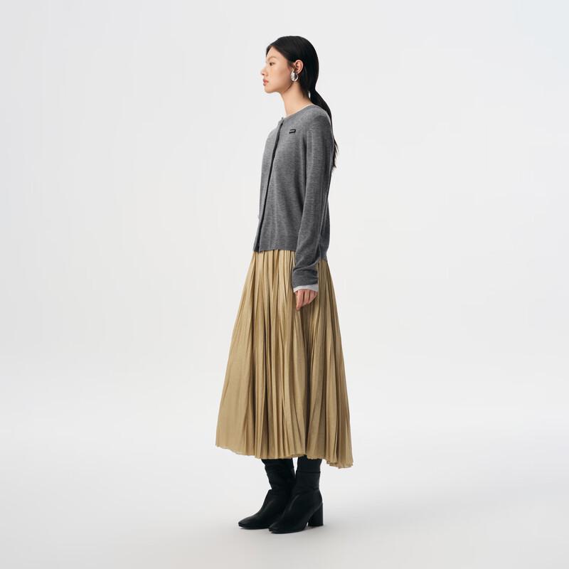 Broadcast Pleated A-Line Midi Skirt