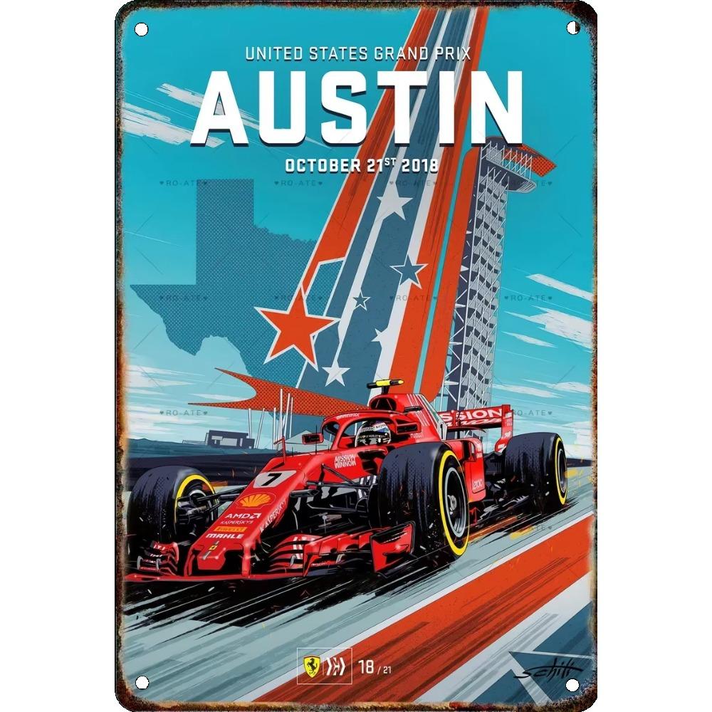 Vintage Formula Car Race Poster Home Garage Club Modern Wall Art Decorative Panel Mural Aesthetics