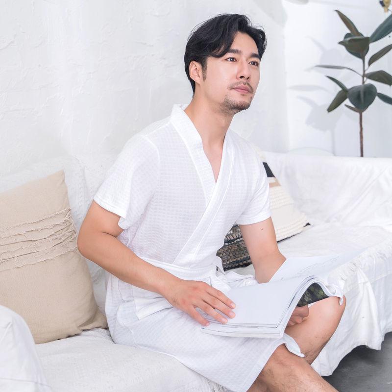Unisex Long Sleeve Bathrobe - Spring/Autumn Solid Color