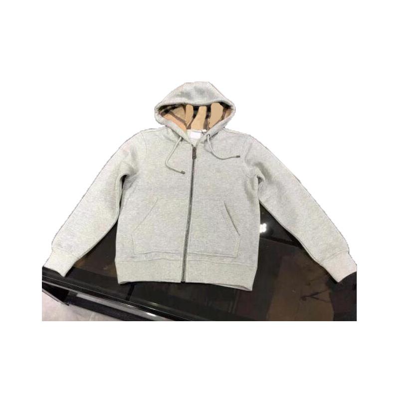 High-Quality British Style Men's Hooded Fleece Sweatshirt for Spring/Autumn, Zipper Cardigan, Customizable Logo, 3D Design, In Stock.