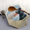 Disney Remy, Cooking Automatic Open/Close Fashion umbrella - Cute Umbrella with Cute Design, Portable 3-Fold Compact Umbrella for Men & Wome