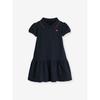 European and American Children's Clothing Summer Girls' Dress Short-Sleeved Preppy Style Kids' Fashionable Lapel Knitted Polo Dress Trendy