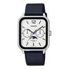CASIO Standard Moon Phase Analog Mens Watch MTP-M305L-7AV Black Leather Band Silver Overseas Model