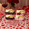 12Pcs/Set Paper Disposable Paper Food Trays Creative Valentine's Day Dinner Plate  Wedding Party