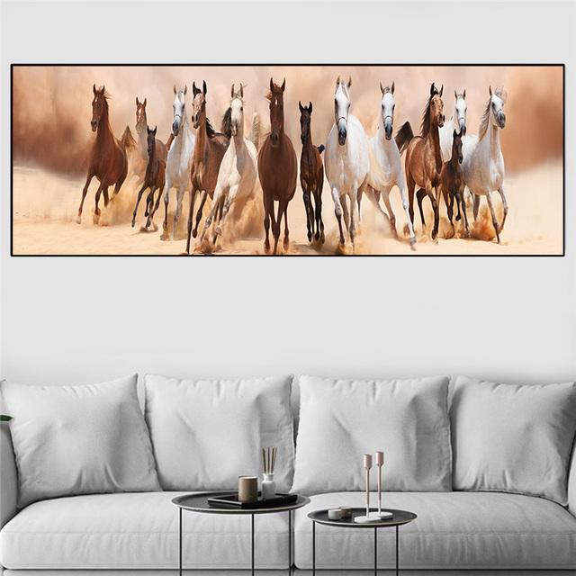 Animal Seven Running Horse Oil Canvas Painting Abstract Posters and Prints Wall Pictures For Living Room Home Decor No Frame