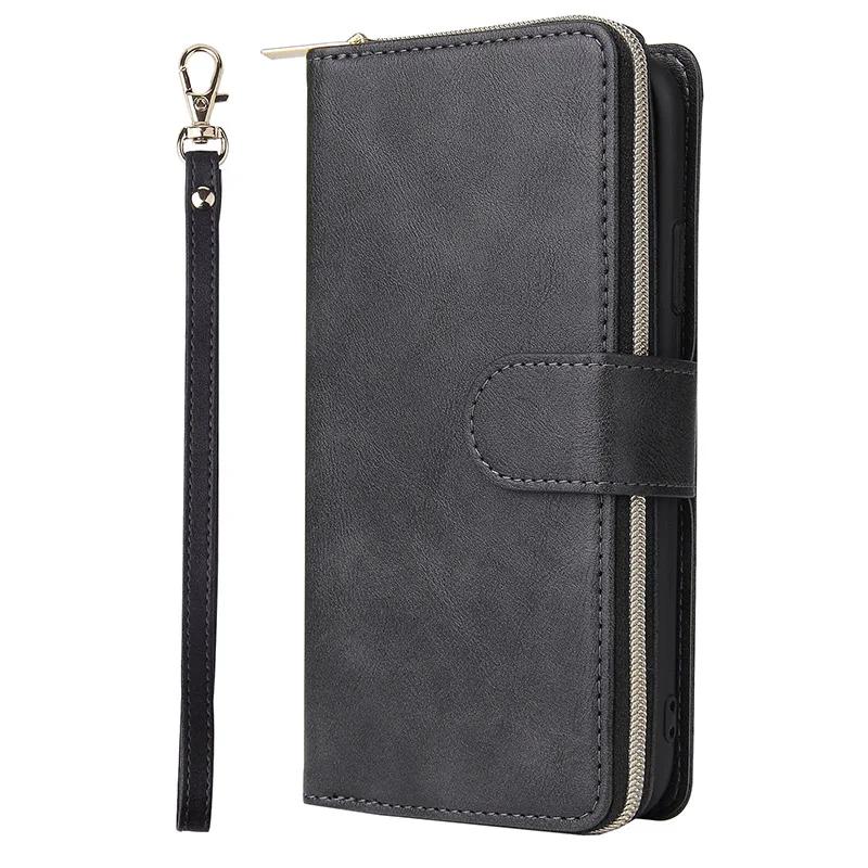 

Ultra Thin Zipper Cover For Xiaomi Poco X6 X5 Redmi Note 13 Pro Plus 12 Pro 5G 11 11S Phone Case Stand Fundas Mi Poco M6 Pro 4G