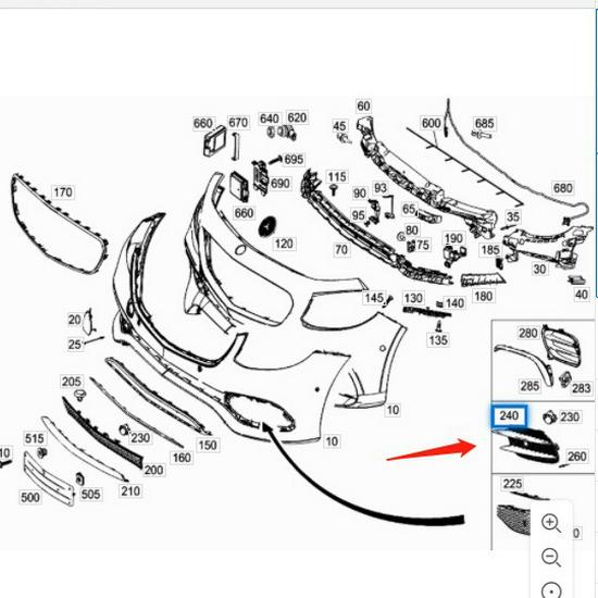 Mercedes-Benz W213 E300 Front Bumper Fog Light Frame Accessories