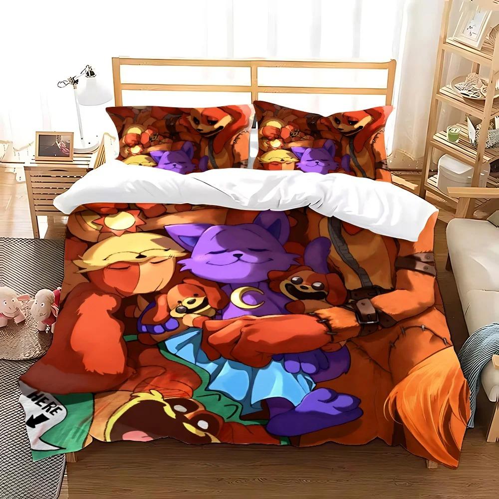 Housse de couette et taie d'oreiller Jeu C-CatNap D-DogDay, ensemble de literie double doux, décoration de chambre à coucher, cadeau pour garçons et filles 140x200cm