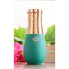 Pure Copper Bedroom Bottle, Vase Design Half Green Silk Half Hammered Finish, Drinkware & Storage Purpose - Volume 1425 Ml (Pack of 1)