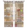Dessert Cake Bread Modern Tulle Curtains Sheer Window Drapes For Living Room Bedroom Kitchen Home Decor