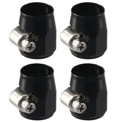 4 peças 6AN Hexagonal Acabamento de Mangueira Braçadeira Conector de Mangueira Preto Mangueira