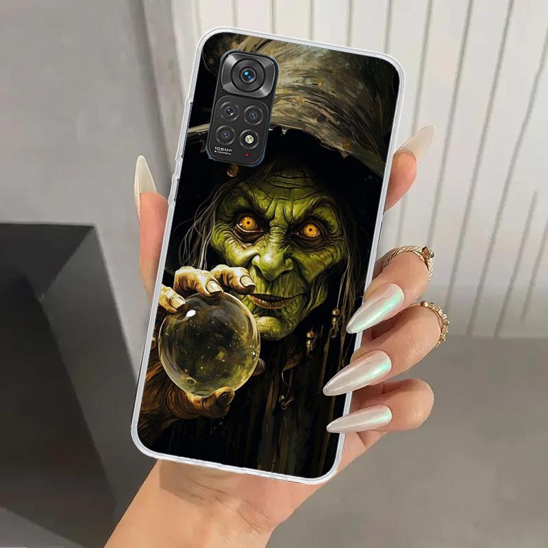 Halloween Moon Witch Horror Phone Case for Xiaomi Redmi Note 15 14 14S 13 12S 12 Pro 11S 11 Plus 11T 11E 10S Soft Funda Print Sh