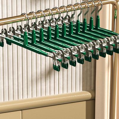 10PCS Metal Trouser Hanger with Adjustable Clip Shorts Hangers Non Slip Saving Space for Hanging Trousers/Socks/Skirts/Coats