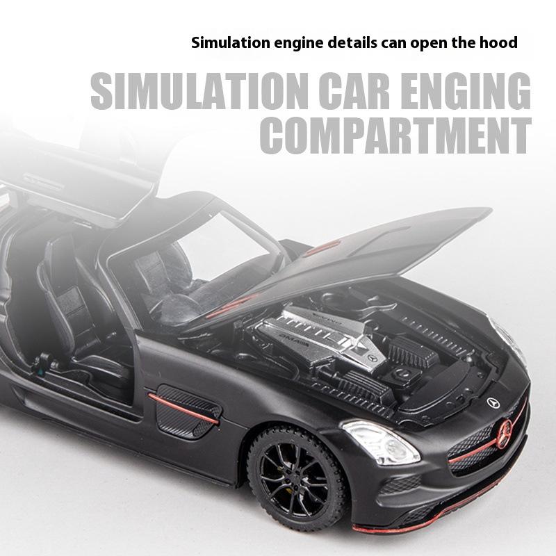 Nové 1:32 simulovaných sportovních vozů Benz AMG SLS z lehkých slitin, model auta, model auta, ozdoba, chlapecké dětské hračky, auta