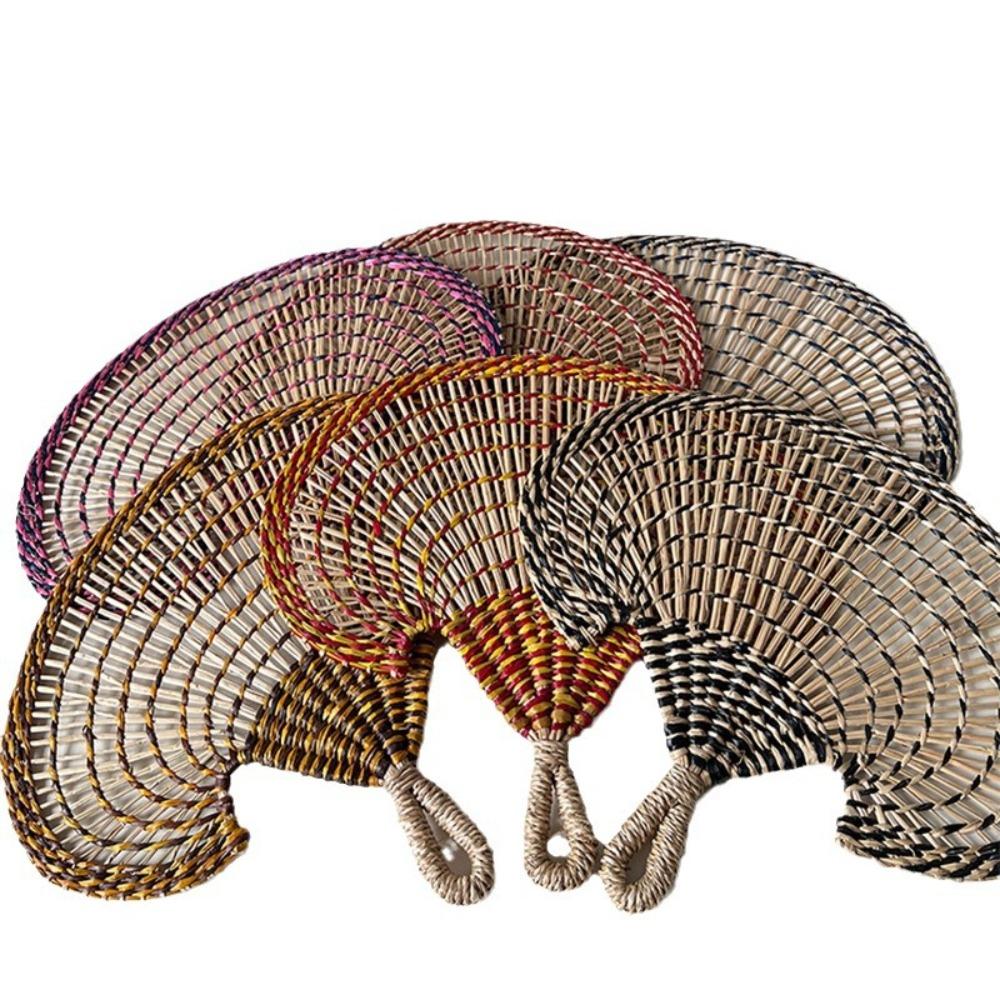 Ancient Handheld Fan Natural Cattail Fan Portable Hand-operated Fan  Room