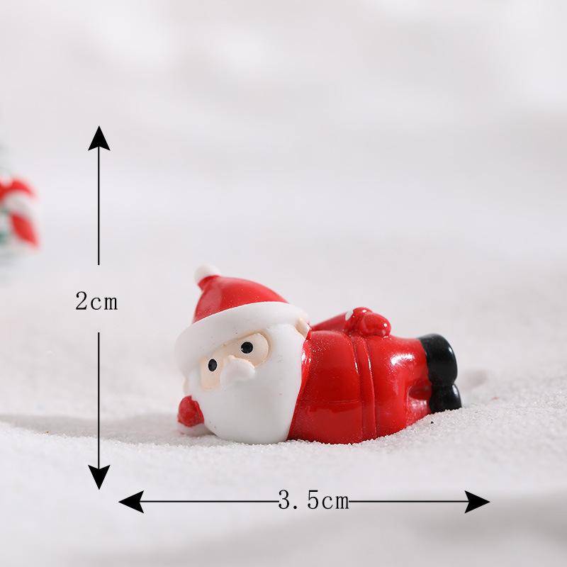 Ornamente de Crăciun din Rășină Figurine Drăguțe cu Moș Crăciun Micro Peisaj Cadou pentru Acvariu