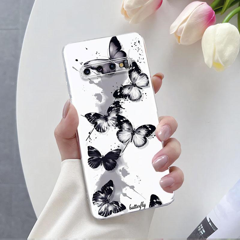 For Samsung S10 Plus S10 5G Case Luxury Phone Case For Samsung GalaxyS10 S10E Marble Flower Clear Soft Silicone Protective Cover