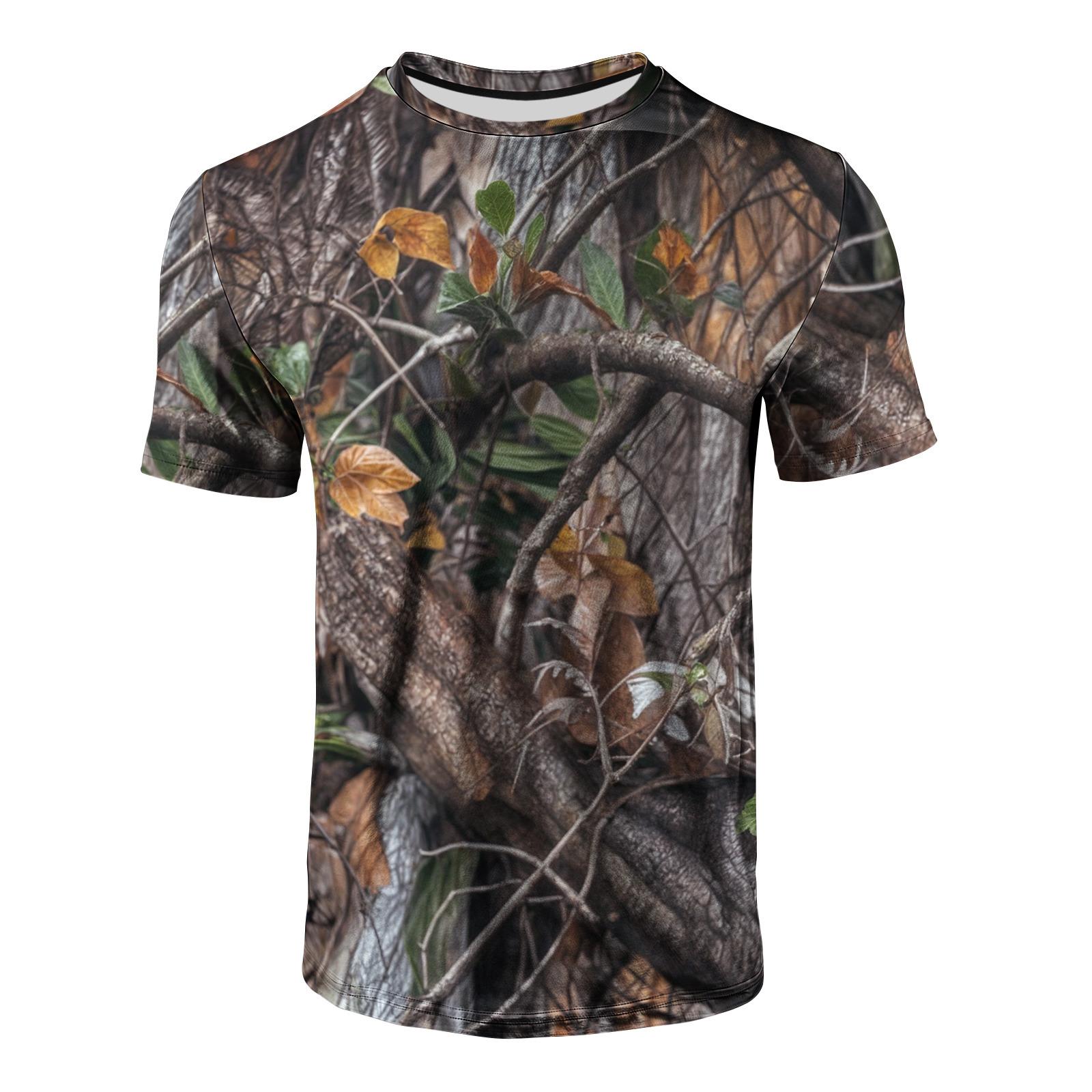 

Летний топ с круглым вырезом и 3D-принтом ветвей, модная повседневная мужская футболка с коротким рукавом XS