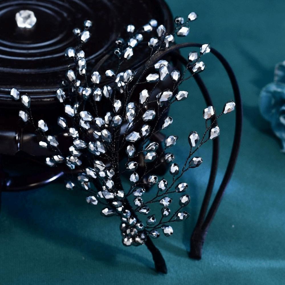Single-sided Crystal Bridal Headband Double Layer Rhinestone Hair Accessories For Brides