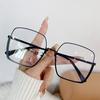 Vintage Anti Blue Light Glasses for Women Fashion Large Frame Metal Eyewear No Degree Glasses Frame Computer Goggles