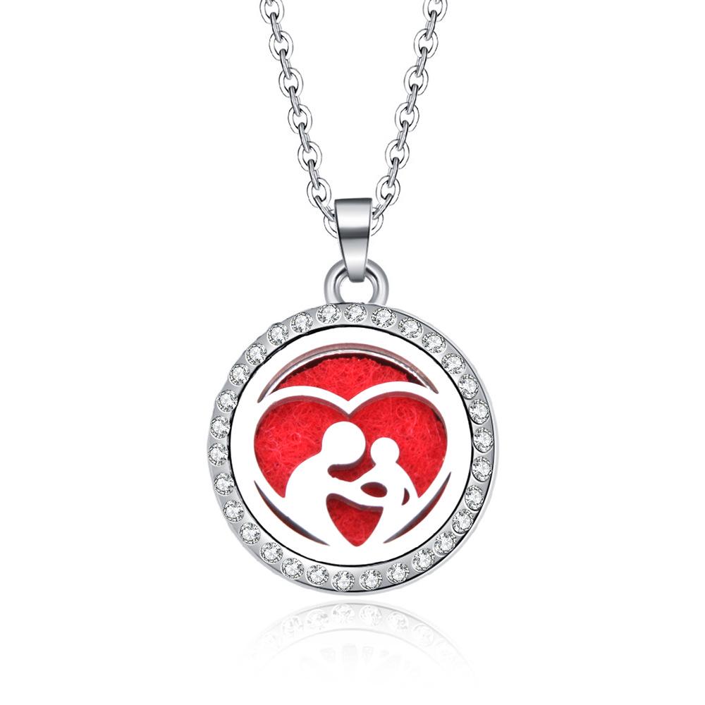In-Stock Aromatherapy Hollow Diamond Pendant Necklace