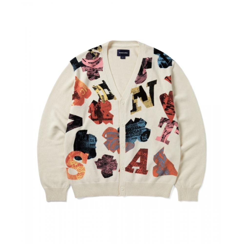 Thisisneverthat Broken Logo Cardigan Ivory S