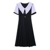 Stylish Slimming Plus Size Women's Mid-Length Summer Dress with Short Sleeves