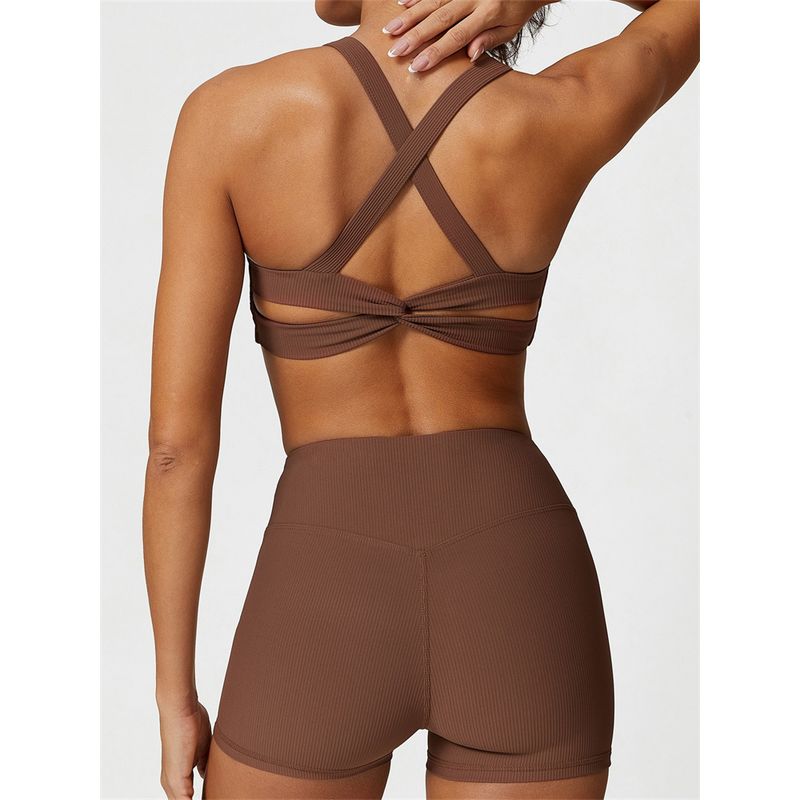 Fashion New Arrival Three-Dimensional Coarse Thread Yoga Vest Women's Sports Bra Workout Underwear Bubble Wrap Push-up Quick-Dry Beauty Back