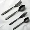 Nagao Dinner Cutlery Set Stainless Black Oxide Made in Japan Tsubame-Sanjo Sumi-Tamari (4 pieces), 18-0 Steel, Color,