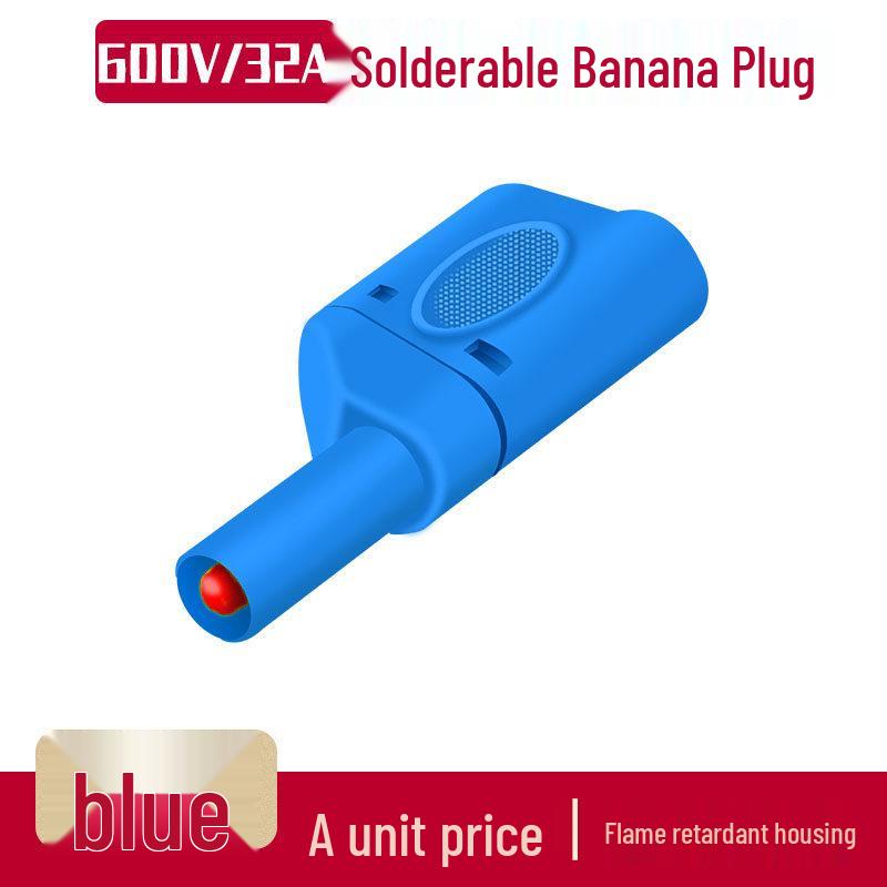 4mm Stackable Safety Banana Plug with Socket, Solder Type