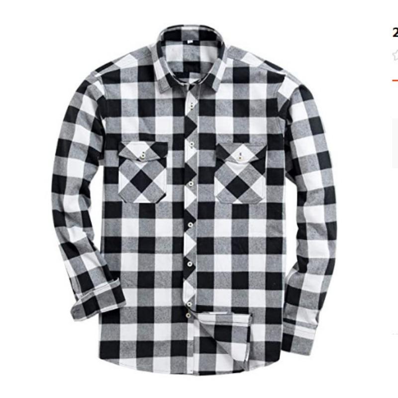 

Men s Purple Black Buffalo Plaid Long Sleeve Flannel Button Down Shirt S белый