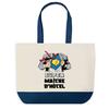 Tote bag - PLANETEE - Sac shopping fond bleu Super Maître d'Hôtel Instituteur Prof - Bleu - Coton - 40x45 cm