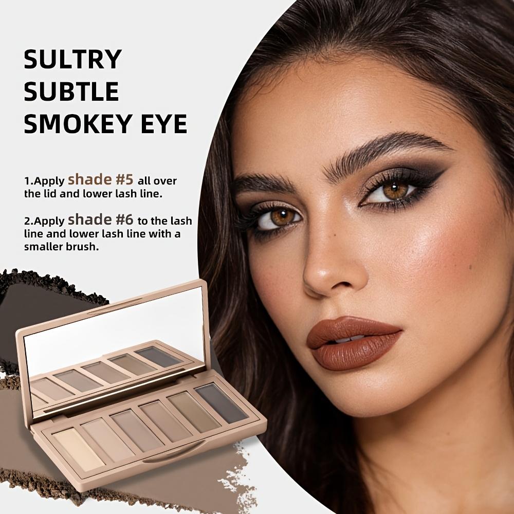 Paleta de Sombras de Ojos Nude con Acabado Mate de 6 Colores, Altamente Pigmentada, Larga Duración, Maquillaje Natural para el Día a Smokey Eye