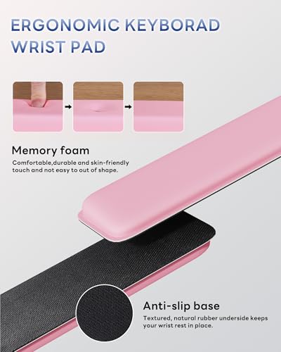 Desk Keyboard Holder with Wrist Rest Comfortable Typing Heightened Base Black
